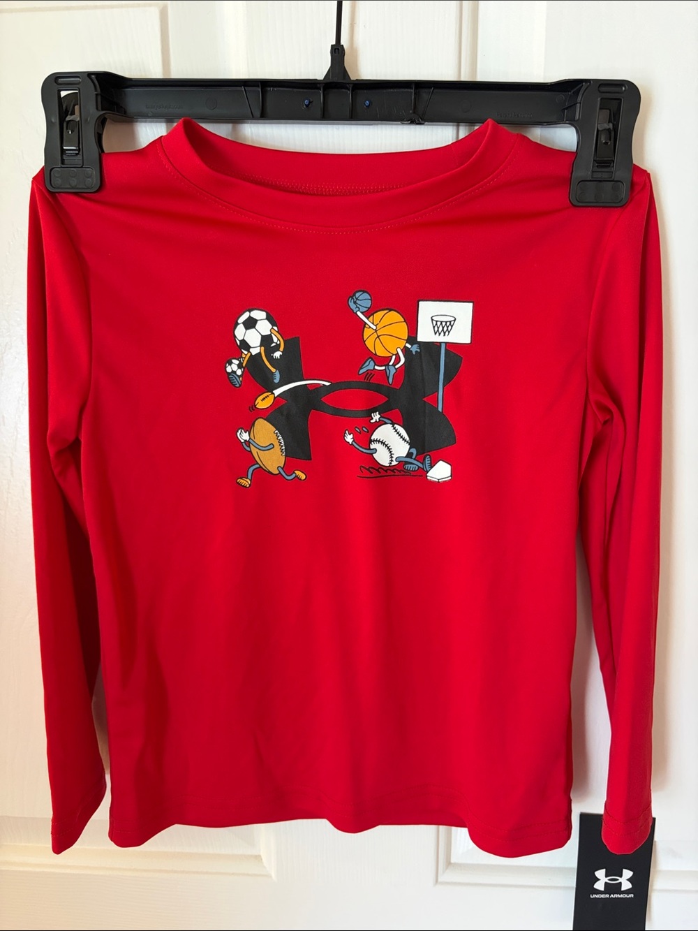 Under Armour Red Long-Sleeve Kids' Graphic Tee Fleece Pants 2pc Set